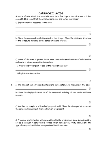 Chemistry: Carboxylic Acids 