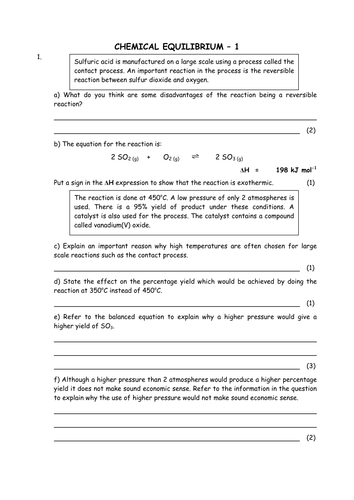 Chemistry: Reversible Reactions