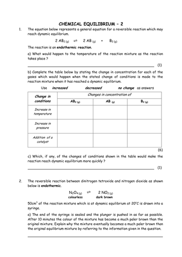 Chemistry: Chemical equilibrium 