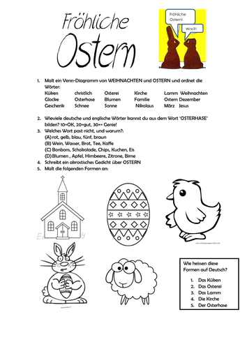 Ostern Arbeitsblatt