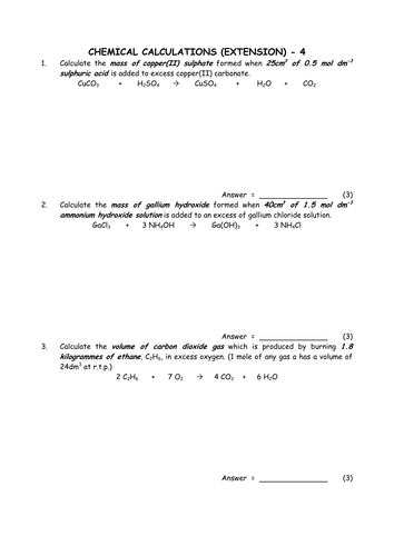 Chemistry: Harder Mole Calculations 