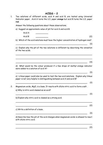 Chemistry: Acids and Bases 