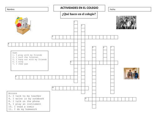 ¿Qué haces en el colegio?