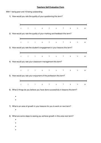 5 minute self evaluation form SEF 