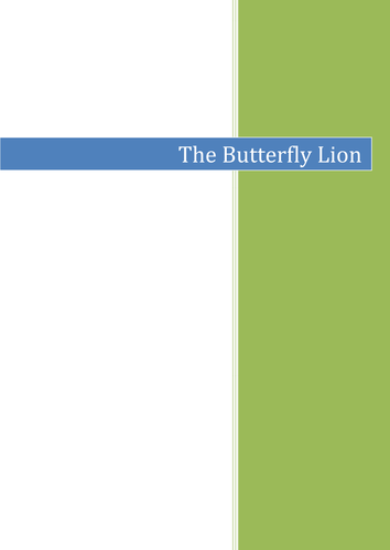 'The Butterfly Lion' Morpurgo Complete Guided Reading Planning Unit (10 sessions)