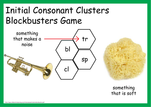 Initial Consonant Clusters Blockbusters Game