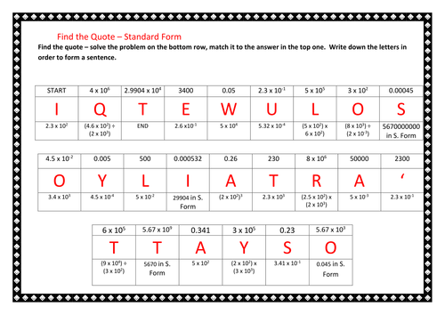 Find the Quote – Standard Form