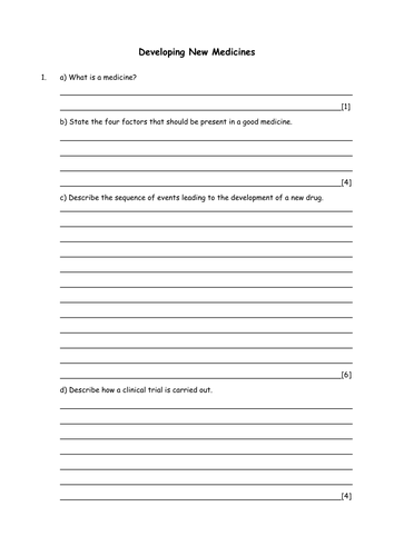 Biology: Developing New Medicines