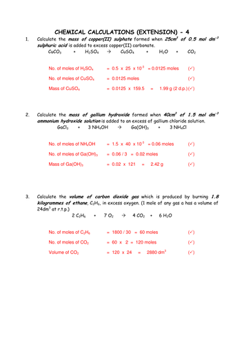Chemistry Calculations Collection
