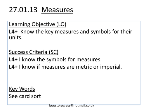 Mathematics of Measures I - Units and Lengths L4+