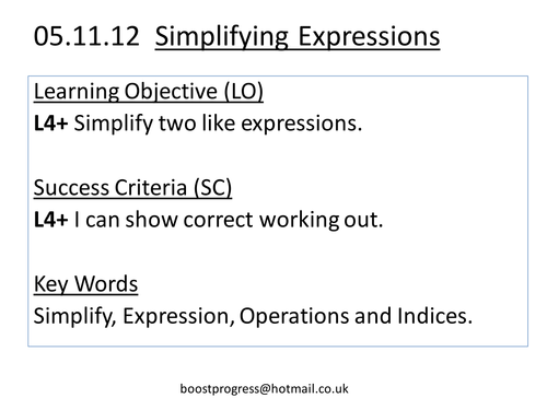 Mathematics of Words II - Simplification