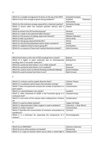 Blockbusters - Higher/AS Chemistry