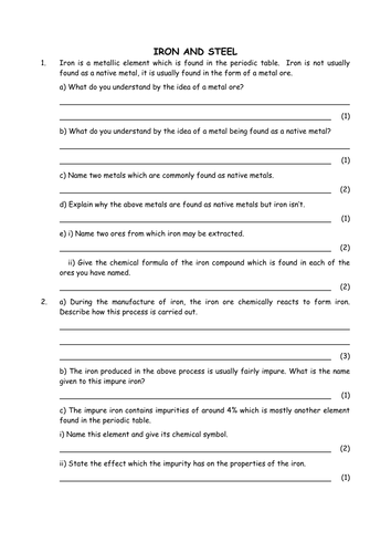 Chemistry: Iron and Steel