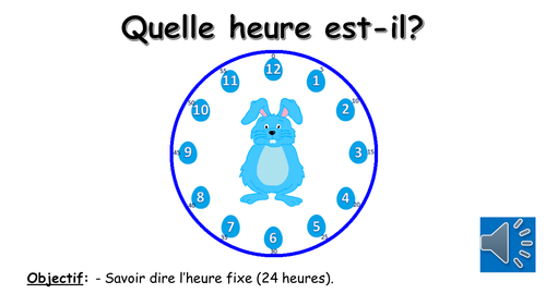 Easter Bunny Clock FRENCH - L'heure avec le lapin de Paques