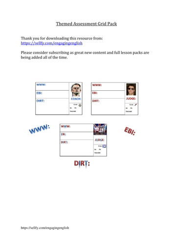 Themed Assessment Grid Pack