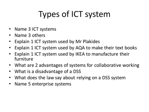 AQA GCE ICT INFO3 Revision quiz