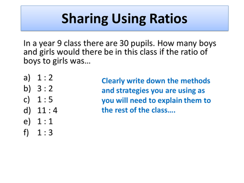 Sharing Using Ratios