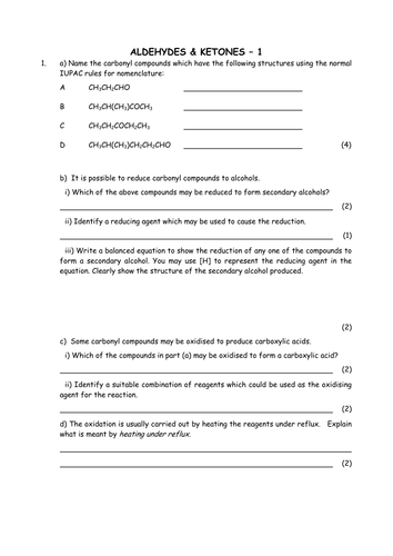 Chemistry: Reactions of aldehydes and ketones  