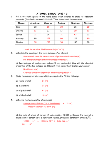 Atomic Theory Review Worksheet Answers - Promotiontablecovers