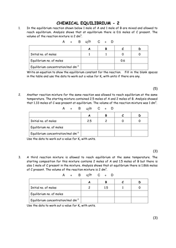 Equilibrium calculations