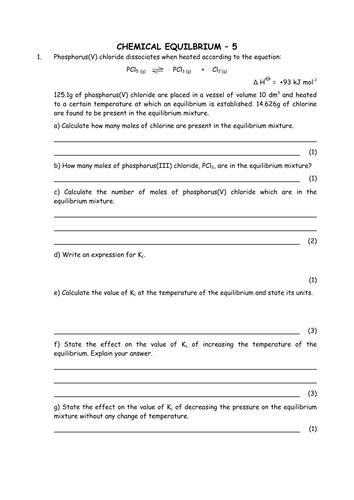 Chemistry: Changing equilibrium conditions 