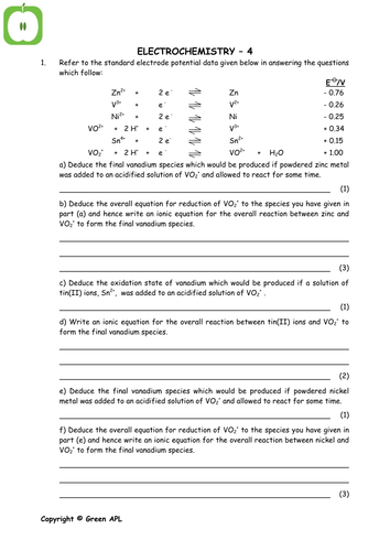 Electrochemical Reactions
