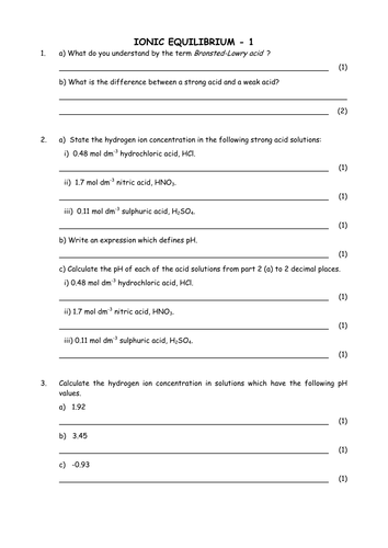 Chemistry: Calculating the pH of acids and alkalis