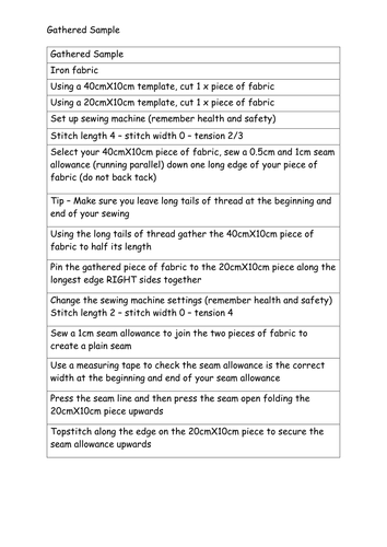 Gathered Sample Construction Plan - Differentiated Worksheets