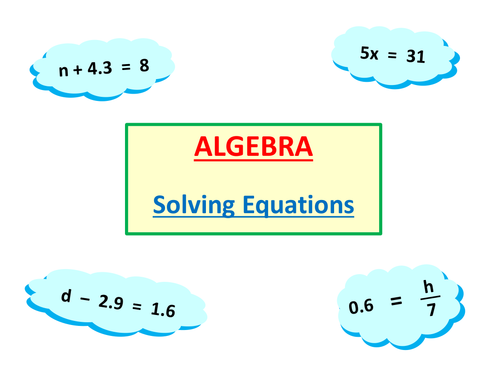 Solving Simple Equations 1