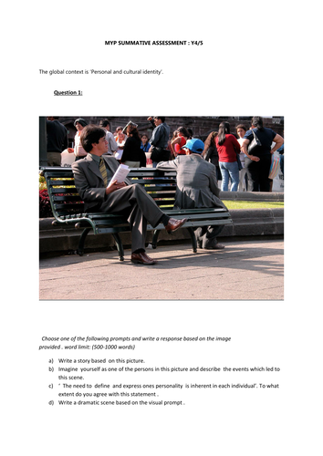 MYP: Year 4-5 Summative Assessment.