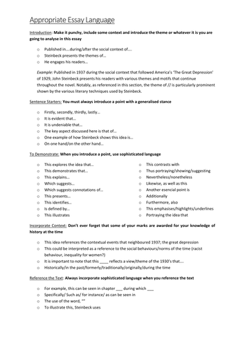 Good sentence starters image