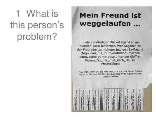 Realia for GCSE vocab practice 2