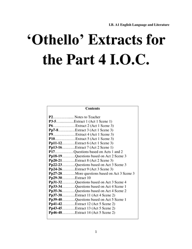 'Othello' extract bundle