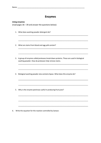 Enzymes in industry- IGCSE Biology