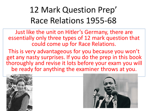AQA - 12 Mark Q Improvement Tool (Race Relations)