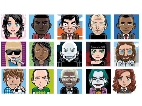 Describe the faces KIM'S GAME