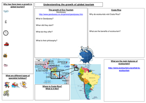 AQA Geography B Tourism Revision sheet