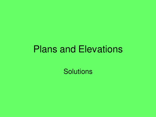 Plans and Elevations 3D shapes at KS3 & KS4 activities, worksheets, quizzes and a recap