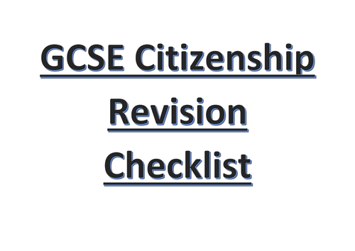 GCSE Citizenship AQA Revision Booklet