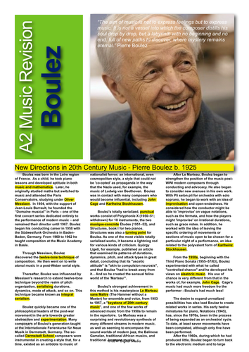 Pierre Boulez Revision Factsheet