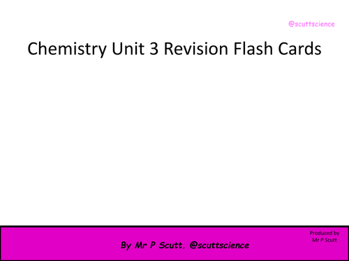 AQA Chemistry Further Additional (C3) Revision Flash Cards