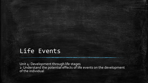 Unit 4 Development through life stages BTEC HSC