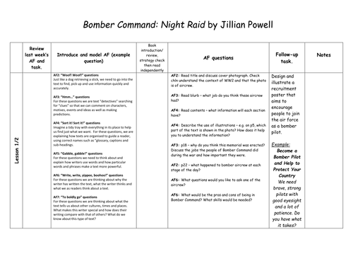 Guided Reading planning - Collins Big Cat Progress - "Bomber Command: Night Raid"