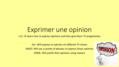 Expressing an opinion on TV programmes