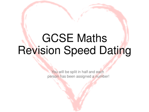 Speed Dating GCSE Maths Foundation Revision