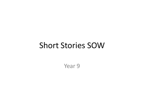 Short Story SOL - Year 9 