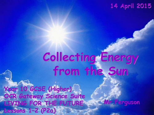   P2a Collecting Energy from the Sun