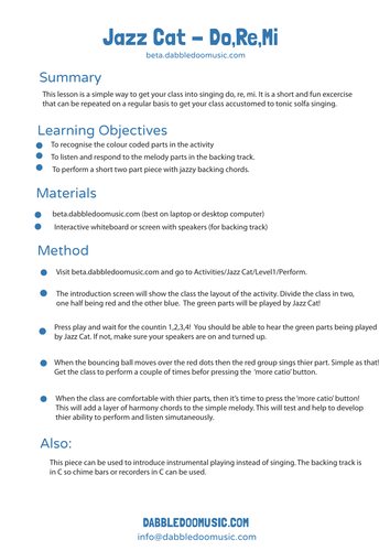 Singing do, re, mi with Jazz Cat