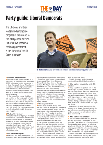 Guides to the  main political parties for the 2015 general election