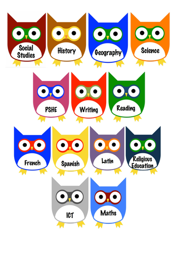 Owl Subject Titles Display Posters